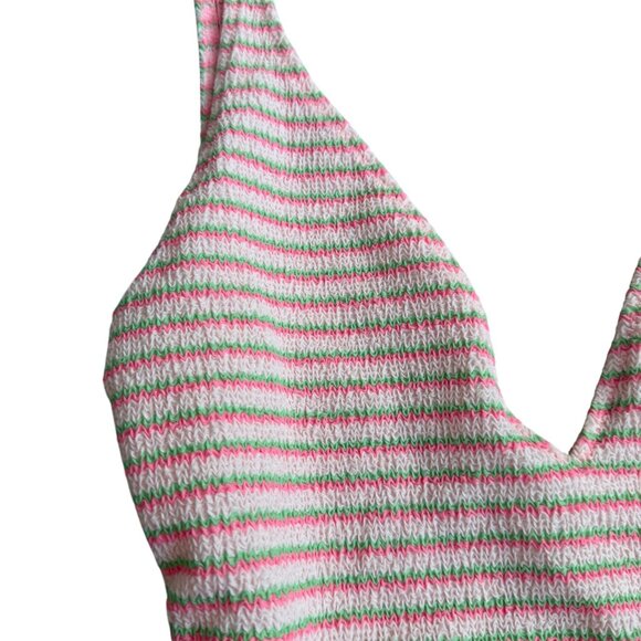 TOPSHOP Striped High Cut One Piece Swimsuit Bathing Suit Size US 6 NEW NWT - Picture 7 of 9